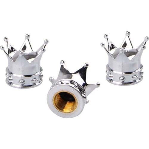 New Chrome Crown Car Tire Air Valve Stem Screw Caps Cover Wheel Rims Car Interior Accessories Crown Modified Tire Valve Cap