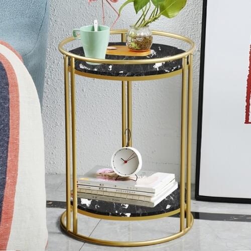 New Nordic Marble Sofa Side Living Room Corner Small Round Table Small Coffee Table Bed Side Table Bed Table Simple