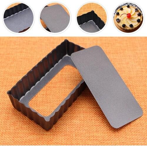 Rectangular Laced Quiche Pan Nonstick Coating Pie Pan Bakeware With Removable Bottom DIY Home Kitchen Oven Baking Tools Tray