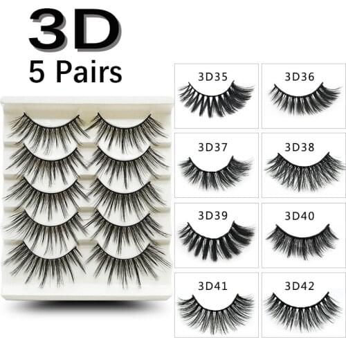 New lash 4 pairs 3D Mink Lashes Natural False Eyelashes Dramatic Volume Fake Lashes Makeup Eyelash Extension Silk Eyelashes