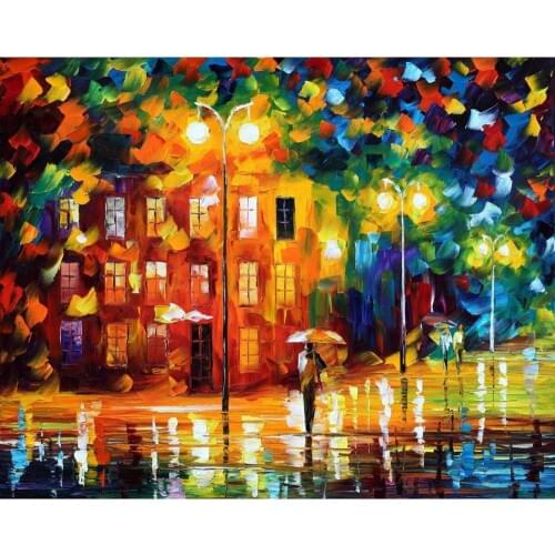 Modern art paintings for sale green mood knife oil painting Landscape for living room Hand painted