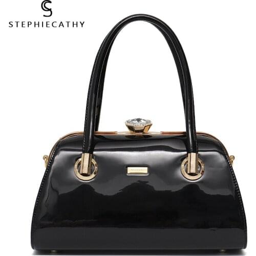 SC Fashion Women Top-handle PU Leather Vegan Bags Messenger Tote Case Box Bag Women Metal Frame Luxury Purses and Handbags Bolsa