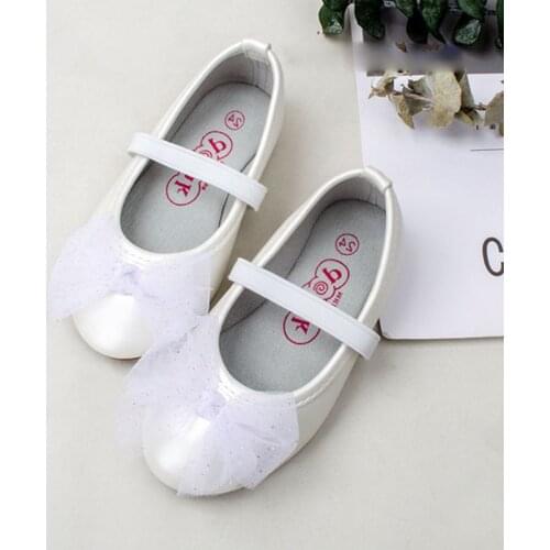 Spring Summer 2021 Bow Girls Leather Shoes Soft Bottom Single Shoes Girls Princess Shoes Childrens Sandals Baby Dancing Shoes