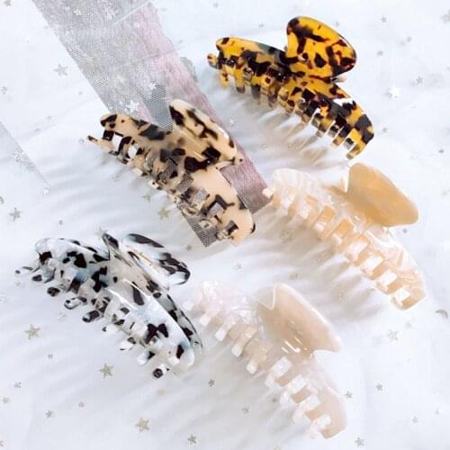 Vintage Leopard Acetate Women Big Hair Claws Hair Accessories Fashion Solid Color Ponytail Hairpins Clips Girls Headwear Gifts