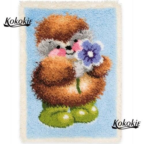 DIY latch hook kits rug cartoon vloerklee diy tapijt cross stitch kits embroidery needlework sets knooppakket cushion Crocheting