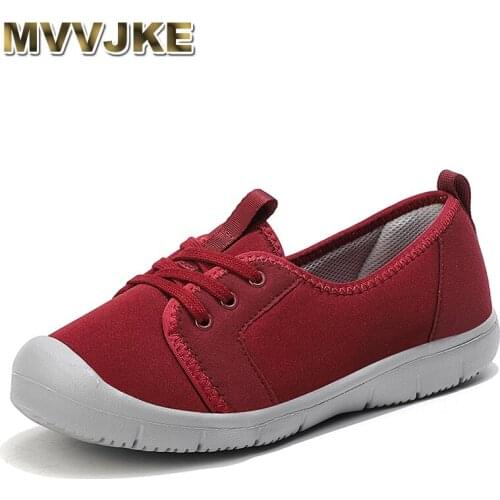 MVVJKE comfortable flat women shoes light fabric soft sneakers Asakuchi women vulcanize shoes large size 35-42 walking shoes