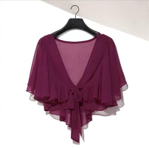 2020 Summer Women Short Thin Chiffon Cardigan Tops Office Wear Clothing Elegant Tops Solid 10 Color Plus Size M-8XL