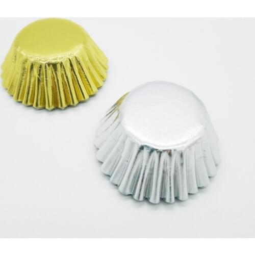 100000 pcs 2.5 cm Mini Gold Silver Foil Cupcake Cases Paper Muffin Liners Cake Cups Baking Mould