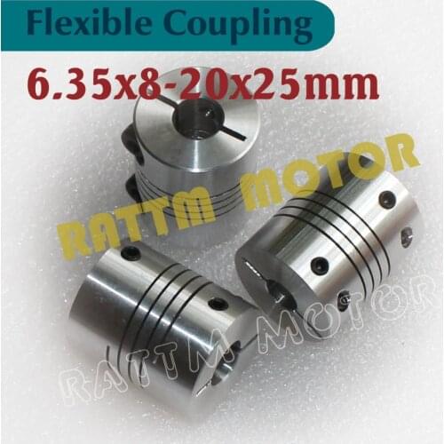 3pcs Flexible Coupling Stepper Motor 6.35x8mm CNC Parts Router Mill
