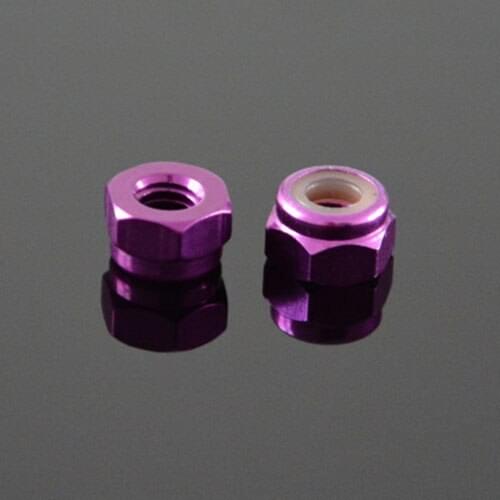 4Pcs M2 M3 M4 M5 6061 Aluminum alloy nylon self-locking nut hexagon nuts screw cap "Purple" color