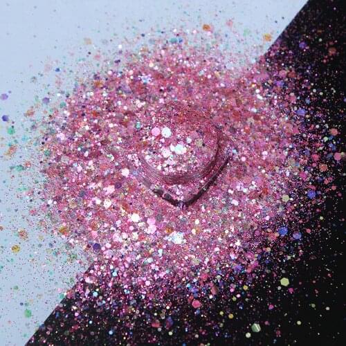 500g/Pack Nail Art Glitter Flakes Powder Bright Shining Laser Paillette Holographic Loose Glitter Mermaid Chunky Sequins Te#008