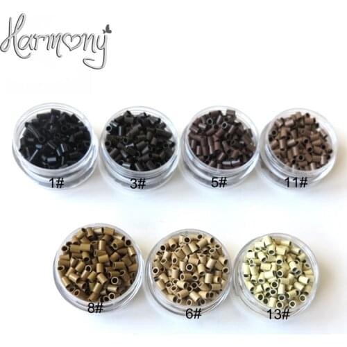 500pcs Black Straight Copper Ring mini locks of 3.0x2.4x4mm Micro Ring Beads For I tip Hair Extension