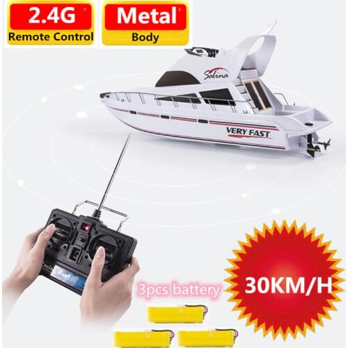 70CM Large 2.4G Remote Control Boat 30KM/H High Speed Boat Waterproof Metal Anti-collison RC Racing Boat Speedboat Toy Boy Gift