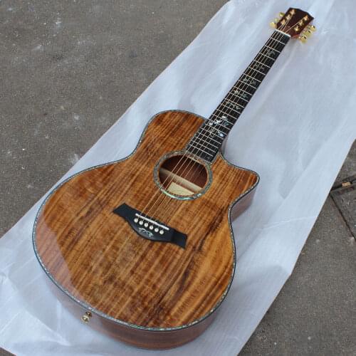 916CE 41 inch solid koa wood acoustic guitars, acoustic electric guitars