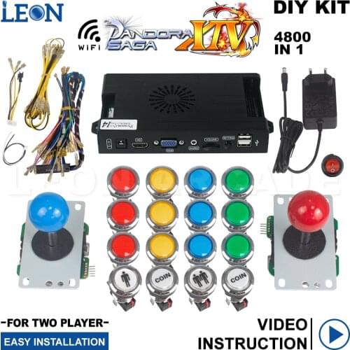 Arcade Kit Pandora Box Saga 14 5 Pin 8 Way Sanwa Arcade Joystick Chrome Plating Illuminated Arcade Button Pandora Games 3d Wifi