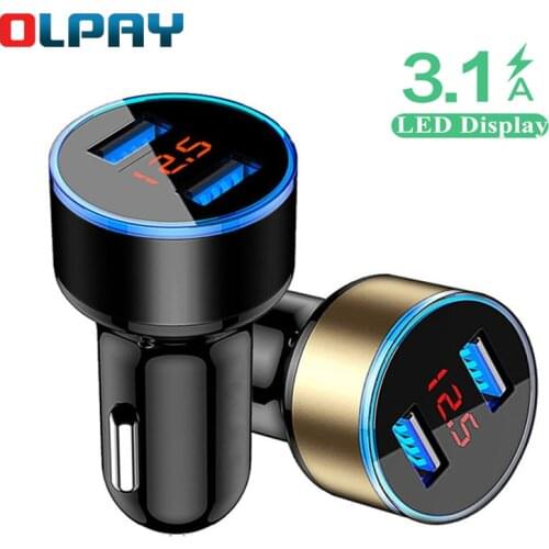 3.1A Dual USB Car Charger LED Display Car Bluetooth quick charging dual usb Fast Charging QC Phone wireless charger Adapter