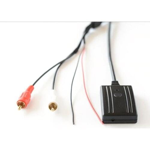 Car 2 RCA Bluetooth Wireless Connection AUX Music Cable Adapter + MIC