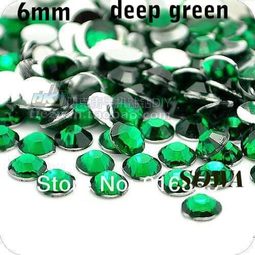 Free Shipping 500pcs/bag SS30 Size 6mm Deep Green Resin Flatback beads,Nail Art beads,DIY Wedding Decoration