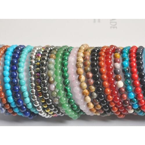 Mixed Stone 6MM Green Malachite/Crystal/Sandstone/Lapis/Carnelian Bracelet Bangle Stretch Jewelry For Woman Gift 10PCS G644