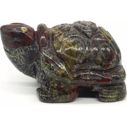 Turtle Tortoise 2"Natural Dragon Bloodstone Carving Craft Healing Reiki Decor