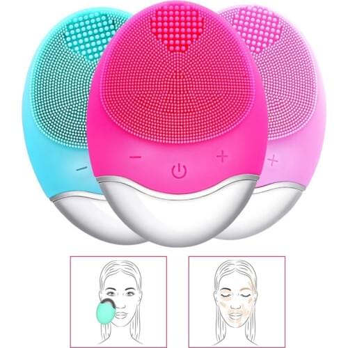 Electric Facial Cleansing Device Rechargeable Silicone Brush Deep Clean Waterproof Bamboo Charcoal Wireless Anti Aging Wrinkle