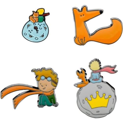 Le Petit Prince Enamel Pins Custom Brooch Clothes Fox Rose Planet Animal Bag Lapel Pin Shirt Badge Jewelry Gift for Kids Friends