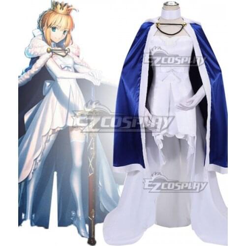 Fate Grand Order FGO Saber Artoria Pendragon 5th Anniversary Dress Suit Cloak Cape Girls Party Suit Adult Cosplay Costume E001