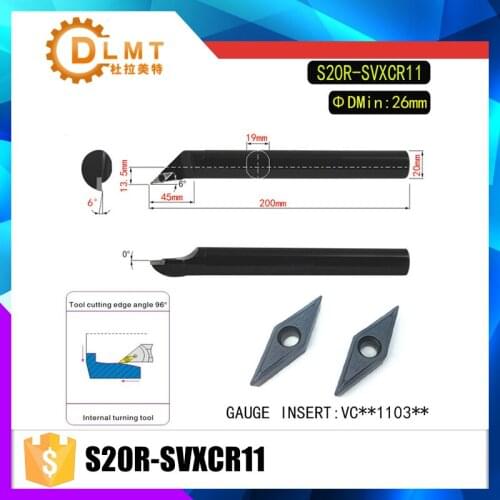 S20R-SVXCR11 96 Degrees Internal Turning Tool Holder For VCMT110304 VCMT110308 Insert Internal Boring Bar Lathe Machine