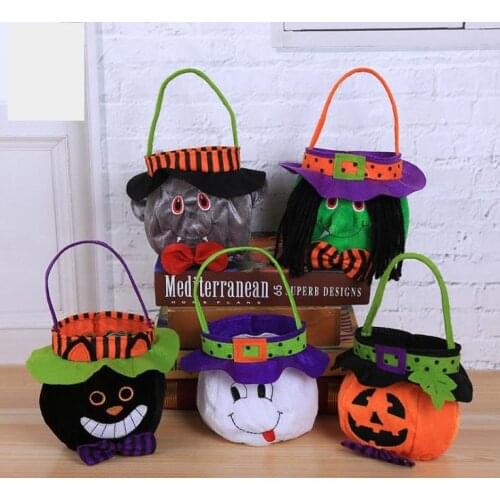 Halloween Pumpkin Bucket Cartoon Vampire Black Cat Ghost Witch Handbags Halloween Candy Bag Party Gift Candy Bags SN1154