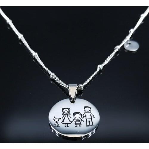 JUNTAS SOMOS LA CANA Stainless Steel Best Friend Necklace for Women Silver Color Necklaces Pendants Jewelry collares N19198