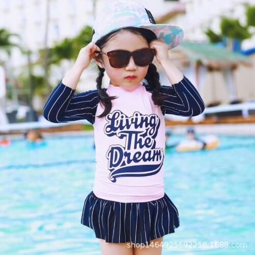Swimsuit For Girls Kids 2020 Rash Guard Baby Guards Children Child Swimwear Female Bikini Big Split Skirt Long Sleeve Sun Lovely