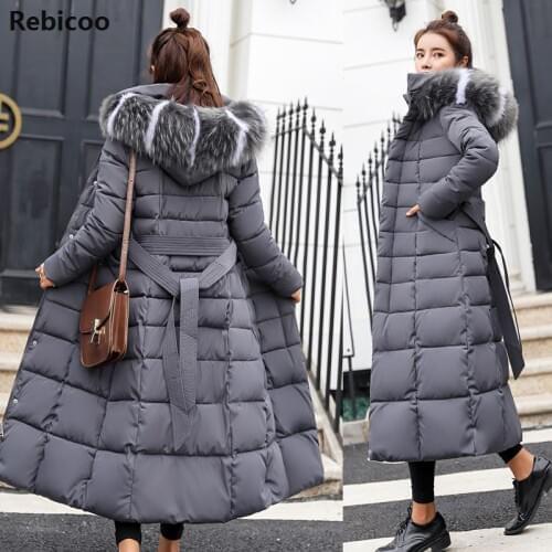 Cotton Hot Sale Solid Full Pockets Zippers Female Long Coat New Slim Parka Padded Jacket Winter Thick Warm Windbreaker