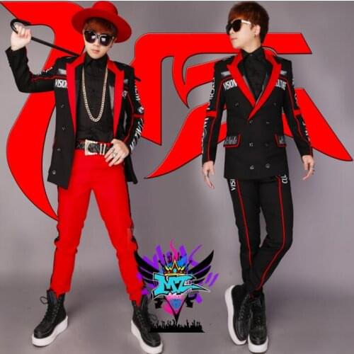 New Nightclub Male Singer Blazers Performance DJ Costume Bar DJ Man Slim Korean Suit Magician double-breasted Suits Trend Coat