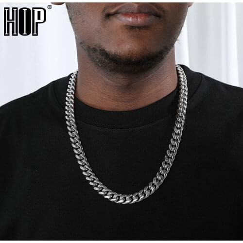 Hip Hop 6MM-18MM Cuban Chain Necklace Bracelet Fashion Set Gold Silver Color For Men Women Jewelry