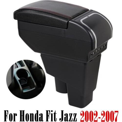 Arm Rest For Honda Fit Jazz 2002-2007 Hatchback Armrest Central Store Content Box with Cup holder Ashtray USB Charging Car Modif
