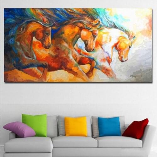 Full square/round 5D DIY diamond painting Three galloping horses Embroidery Pattern 3D Cross stitch kit mosaic home decor