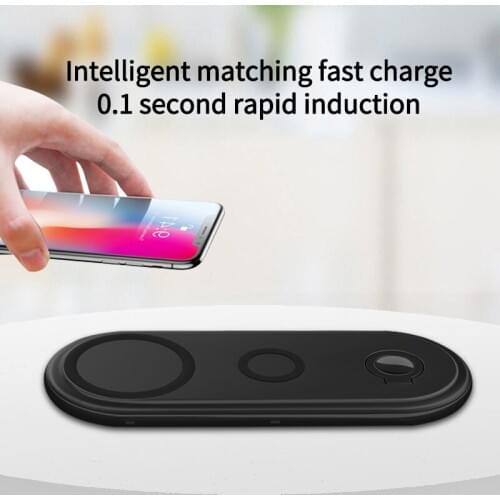 Latest 3 in 1 Fast Wireless Charger fo 15W New Desktop Charger for IOS and Andriod Smart Phones Watches and Headsets/Earphones