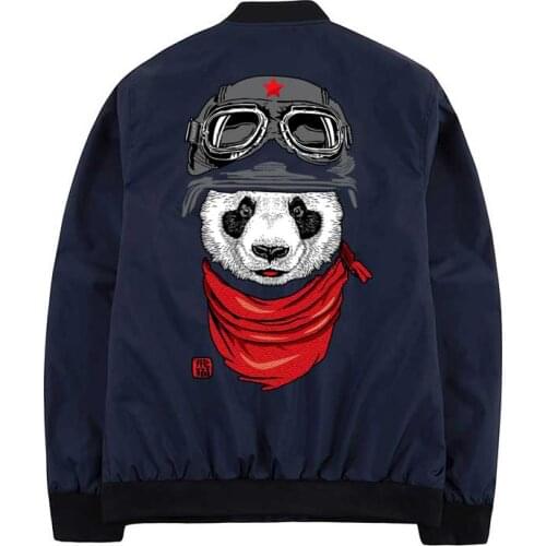 Drop shipping happy adventurer panda jackets cute cat coats windbreaker streetwear jackets wholesale men clothes hip hop coat