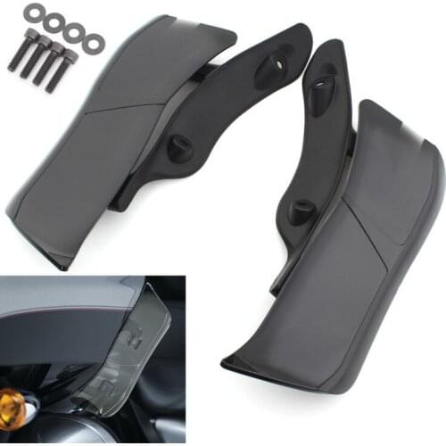 Motorcycle Black Adjustable Upper Batwing Fairing Accents Air Deflector Wind Deflectors For Harley 15-Up Road Glide FLTRX FLTRXS
