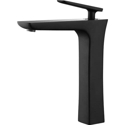 Solid Brass Bathroom Basin Faucets Copper Sink Mixer Tap Hot & Cold Lavatory Water Crane Vessel Single Handle Brushed Gold/Black