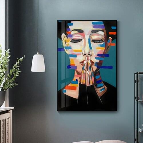 Modern Simple Wall Art Personality Abstract Figure Portrait Poster Print Canvas Painting Pictures for Living Room Home Decor