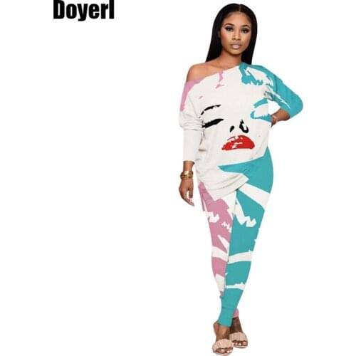 Oversize Two Piece Set Women Tracksuit 2 Piece Sets Womens Outfits Fall Loose Print Tshirts Top and Pants Casual Lounge Wear Set