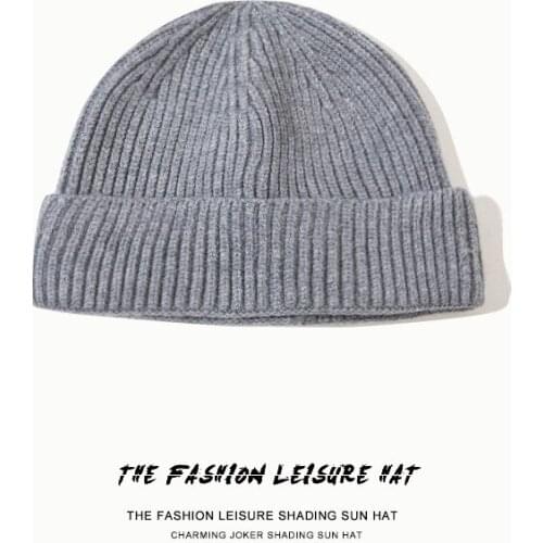 2021 New Fashion Trend Solid Color Basic Melon Cap Blue Yellow Grey White Green 7 Color Optional Knitted Hat for Woman Man Hats