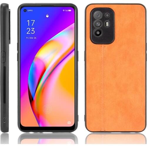 For OPPO A94 4G 5G Case Suture Soft Edge PU Leather Hard Phone Cover For Oppo Reno 5F 5Z 5 F 5 Z Reno5F Reno5Z Case