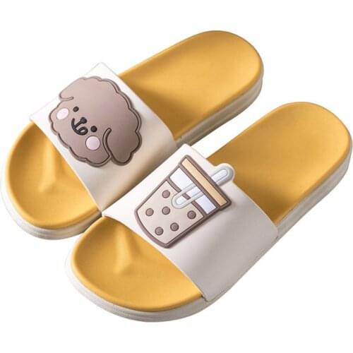 2021 Summer New Womens Home Slippers Cute Cartoon Sheep Girs' Indoor Flip Flops Female Anti-Skid Bathroom Sandals