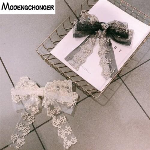 1PC Vintage Lace Barrette Bow For Woman Girls Fashion Knot Hairpins Large Top Clip Temperament Headwear Hair Accessories Hot