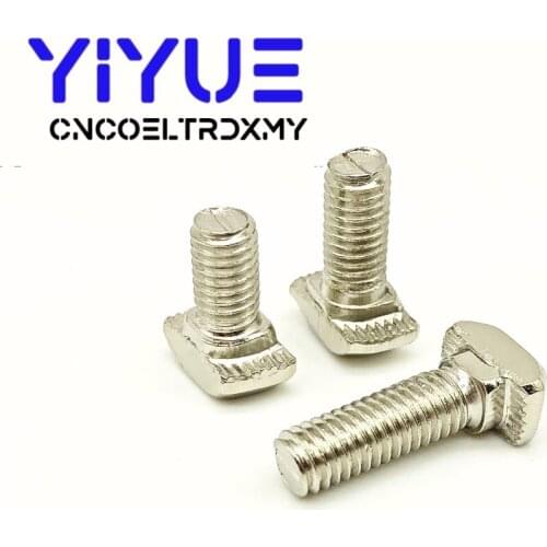 10pcs M5*10/M5*12/M5*16 Bolts for 40 T-Slot T bolt T screw Square bolts T-head screw chute T-bolt 2020 Series