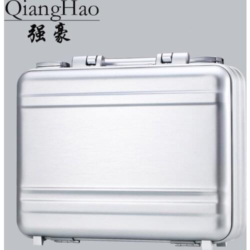 100% Luxury All Aluminum Magnesium Alloy Toolbox Full Metal Hairdressing Tool Box Medical Equipment Case Silver Briefcase
