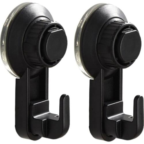 2Pcs Suction Cup Hooks Punch-Free Hook Wall-Mounted Hook Multifunctional Pothook Clothes Hanger Black