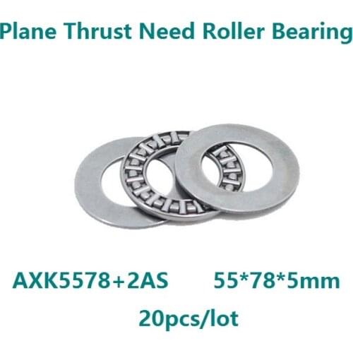 20pcs/lot AXK5578+2AS 55×78×5mm Plane Thrust Need Roller Bearing Thrust Needle Roller Bearing Washers